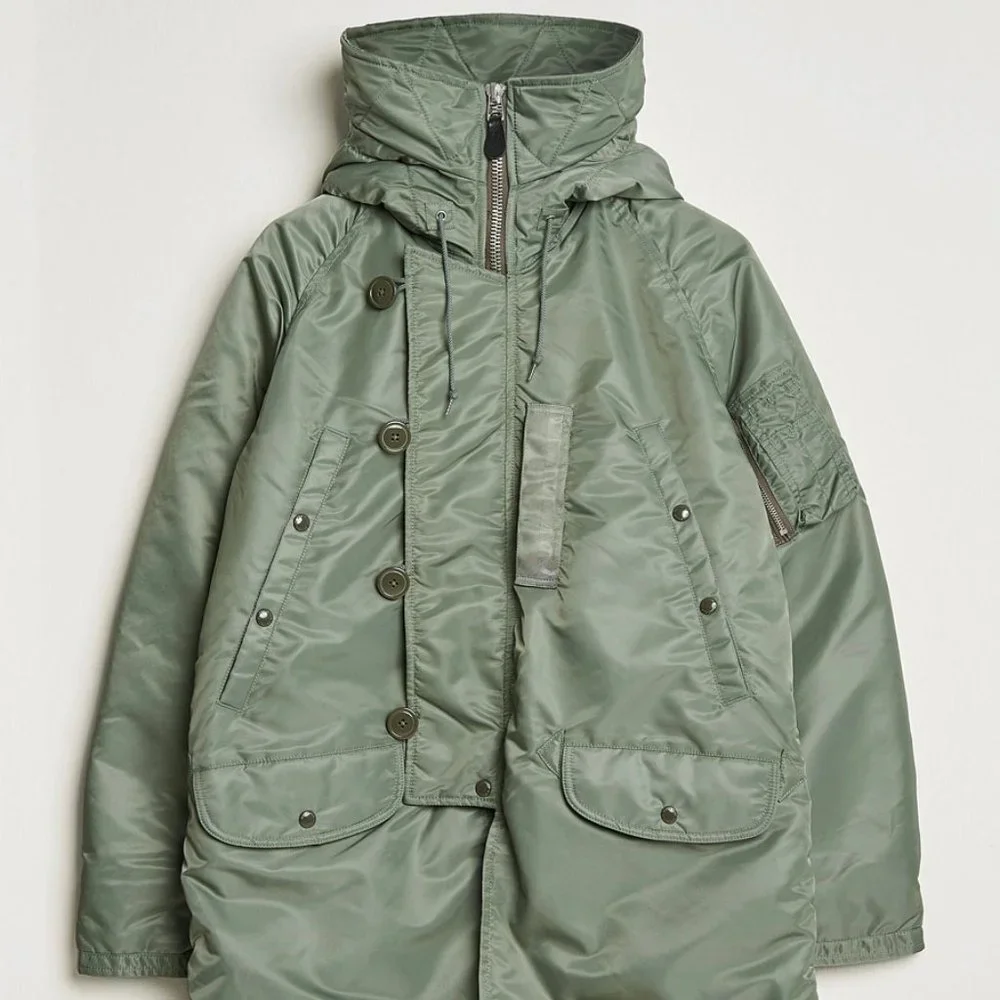 BEAMS PLUS MIL TYPE N-3B DOWN JACKET - SAGE - Picture 2 of 15
